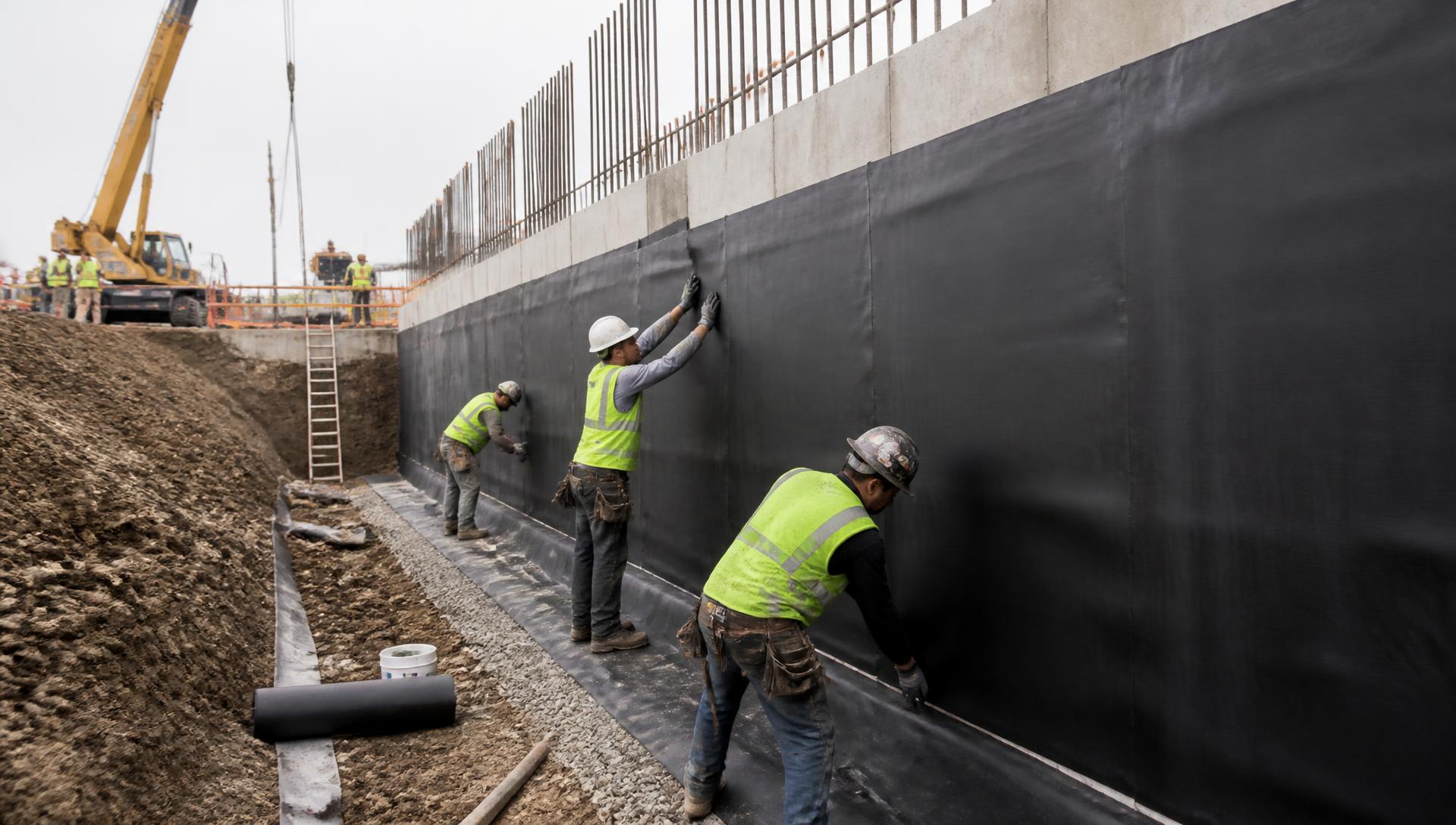 Construction crew on an active building site